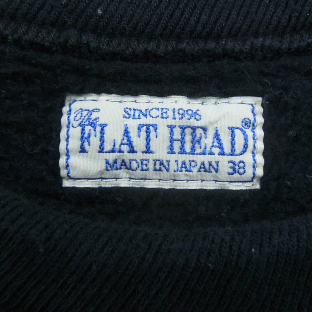 THE FLAT HEAD ザフラットヘッド KAMIKAZE カミカゼ クルーネック スウェット トレーナー ダークネイビー系 38【中古】