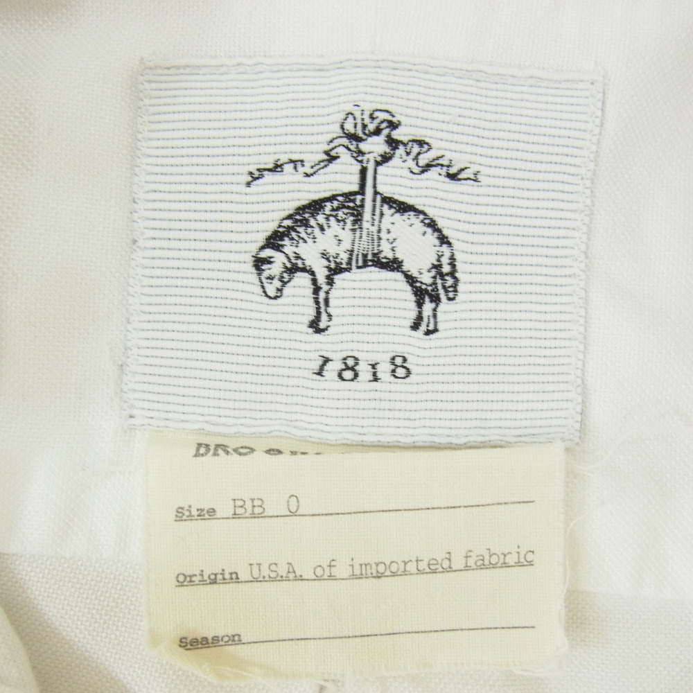 ブラックフリース バイ ブルックスブラザーズ オックスフォード 長袖シャツ ホワイト系 BB 0【中古】