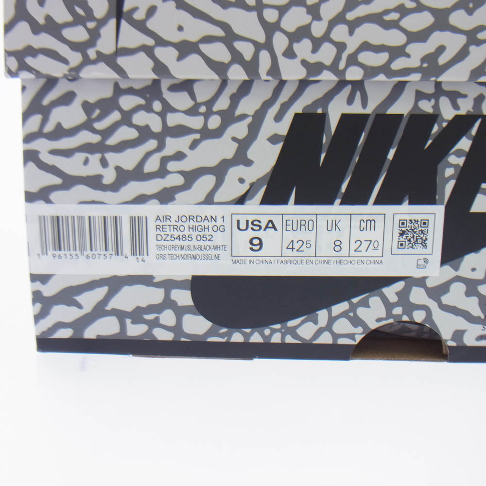 NIKE ナイキ DZ5485-052 Air Jordan 1 High OG White Cement Safari エアジョーダン 1 ハイ OG ホワイトセメント サファリ グレー系 ブラック系 27cm【中古】