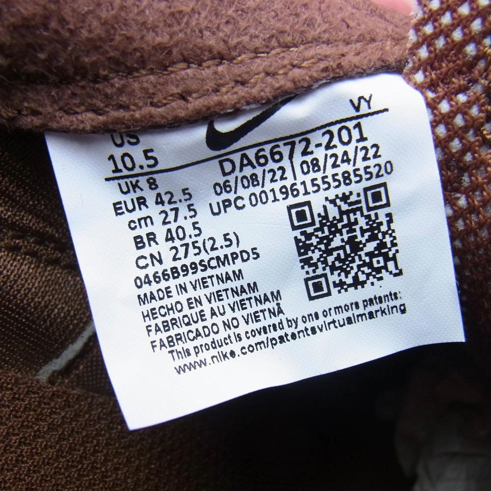 NIKE ナイキ DA6672-201 × Tom Sachs Craft Women's General Purpose Shoe Brown トムサックス クラフト ウィメンズ ジェネラル パーパス シュー スニーカー ブラウン ブラウン系 27.5cm【極上美品】【中古】