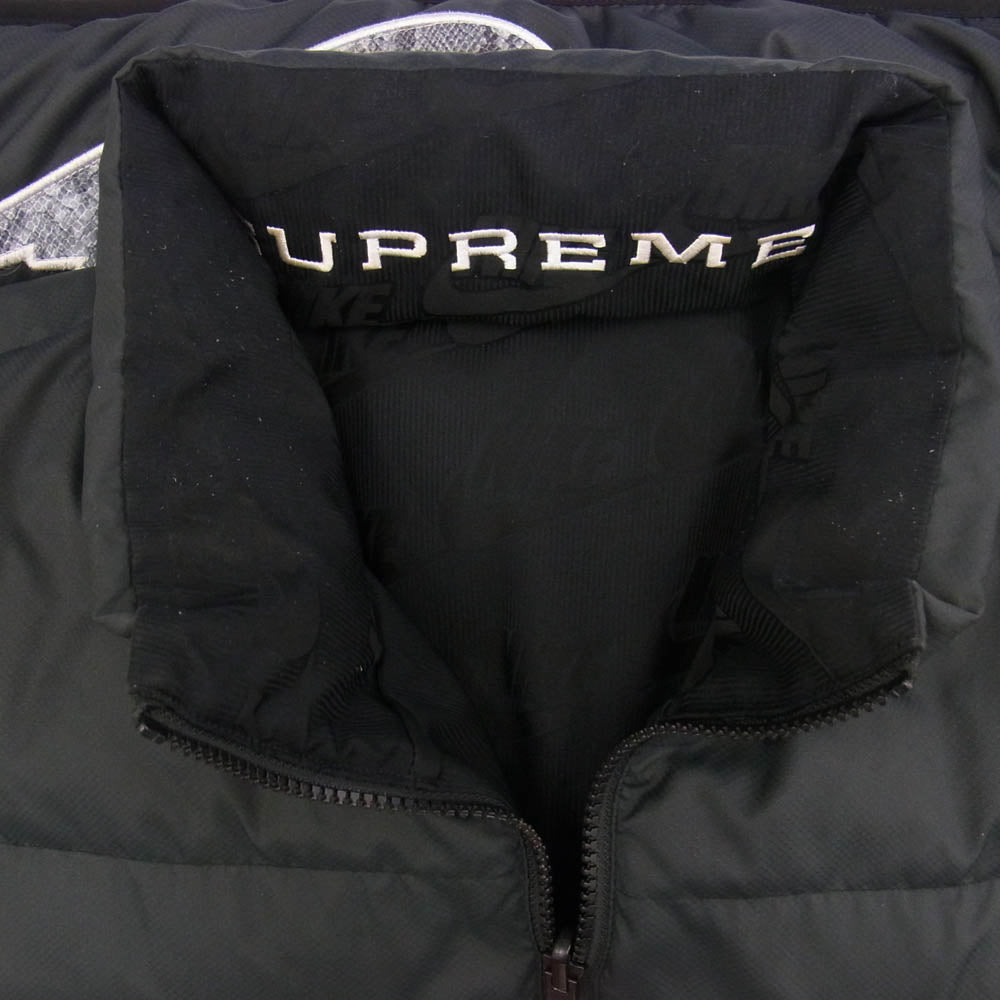 Supreme シュプリーム 21SS DB0494-010 × NIKE Reversible Puffy Jacket ナイキ スネークロゴ リバーシブル パフィー 中綿 ジャケット ブラック系 S【中古】