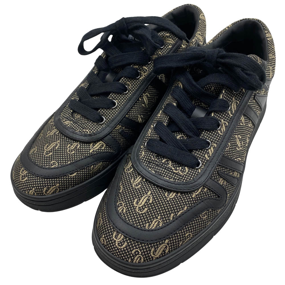 JIMMY CHOO ジミーチュウ HAWAII/M NBN ハワイ ローカット スニーカー ブラック系 41【美品】【中古】