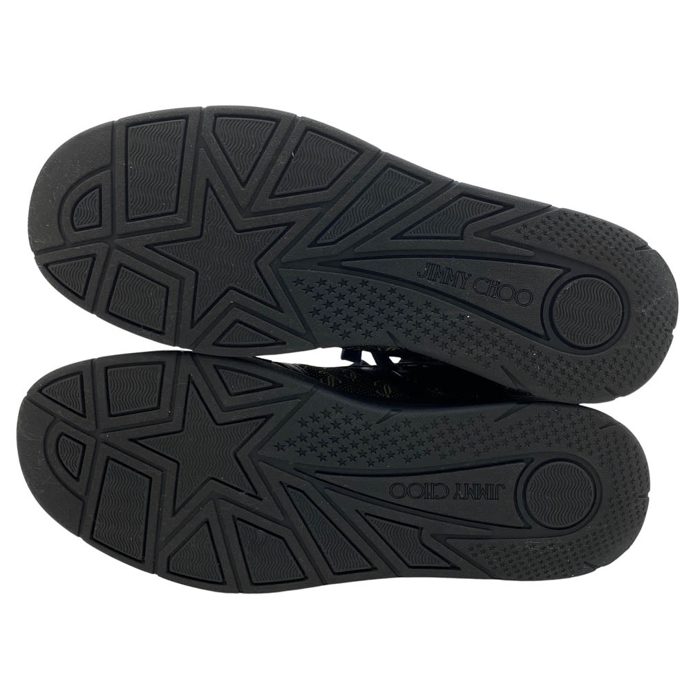 JIMMY CHOO ジミーチュウ HAWAII/M NBN ハワイ ローカット スニーカー ブラック系 41【美品】【中古】