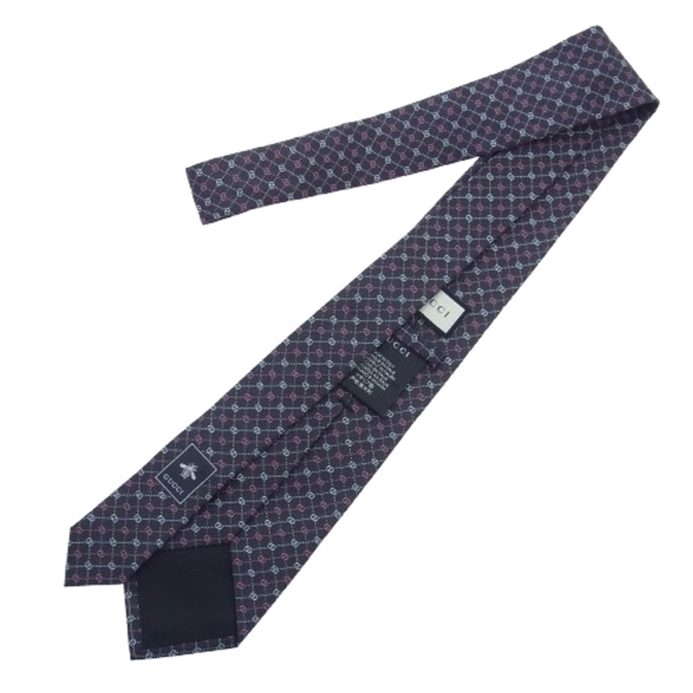 GUCCI グッチ GG 総柄 シルク100％ ネクタイ マルチカラー系【美品】【中古】