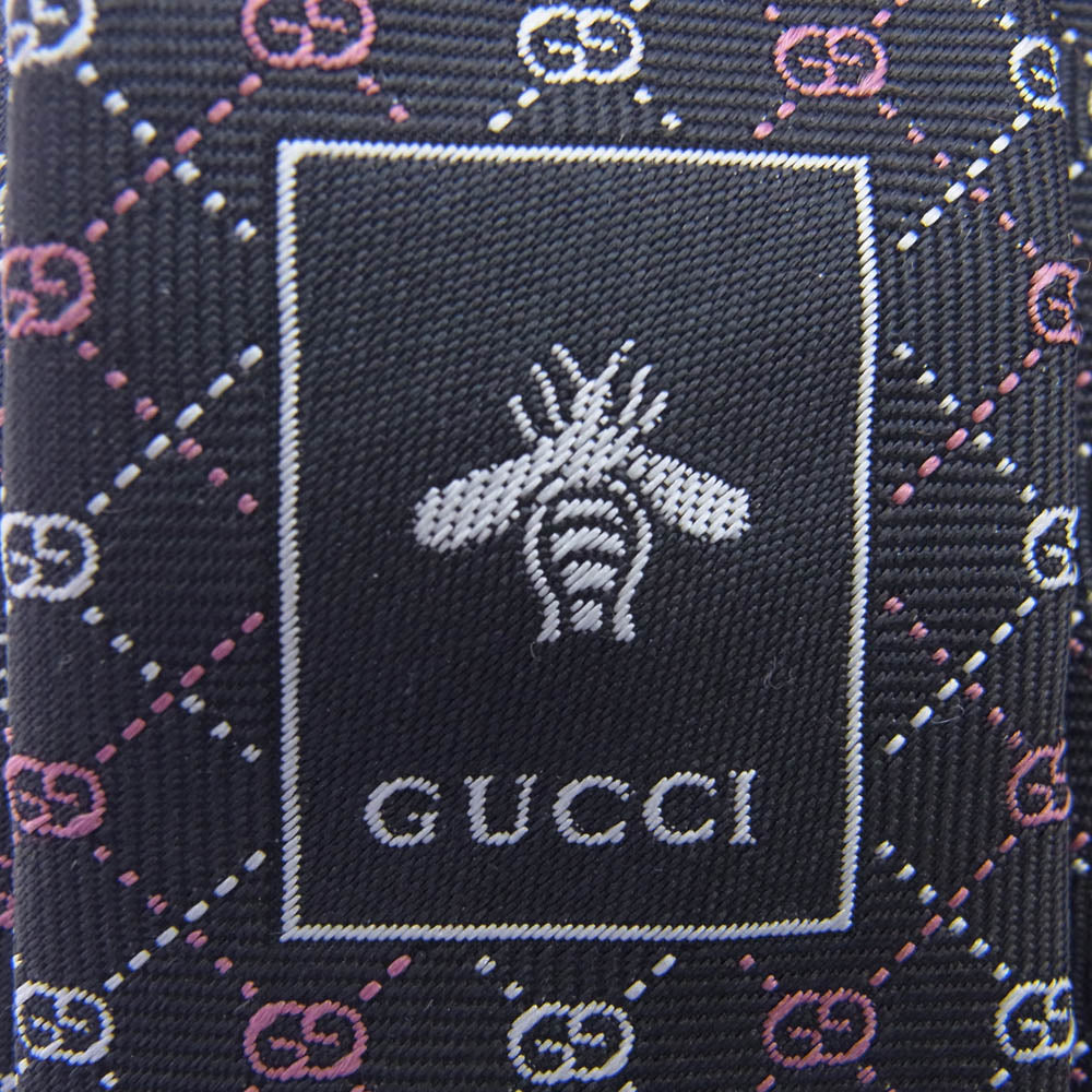 GUCCI グッチ GG 総柄 シルク100％ ネクタイ マルチカラー系【美品】【中古】