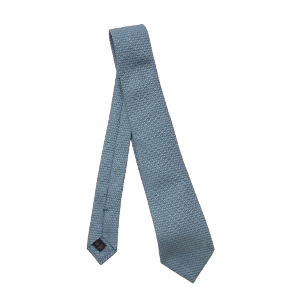 LOUIS VUITTON ルイ・ヴィトン M71209 ダイヤモンド V シルク100％ ネクタイ ライトブルー系【中古】