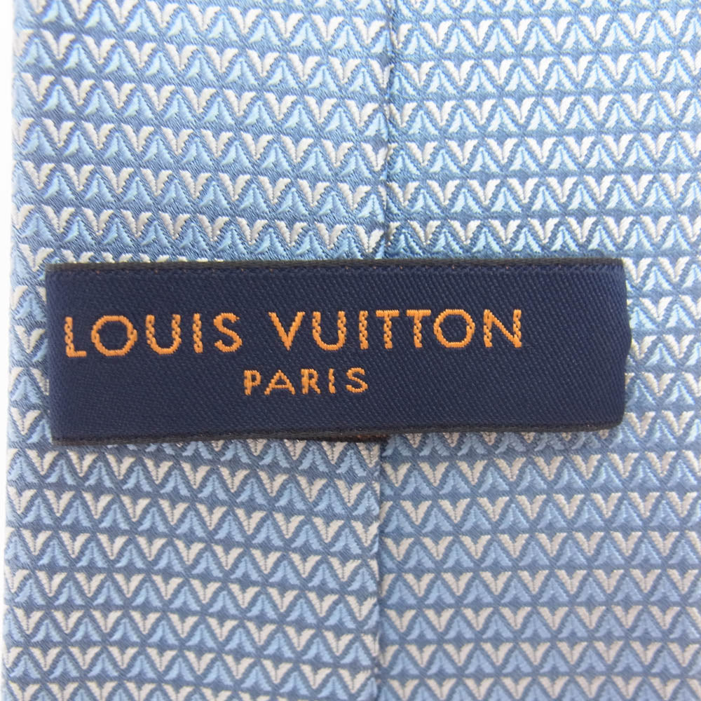 LOUIS VUITTON ルイ・ヴィトン M71209 ダイヤモンド V シルク100％ ネクタイ ライトブルー系【中古】