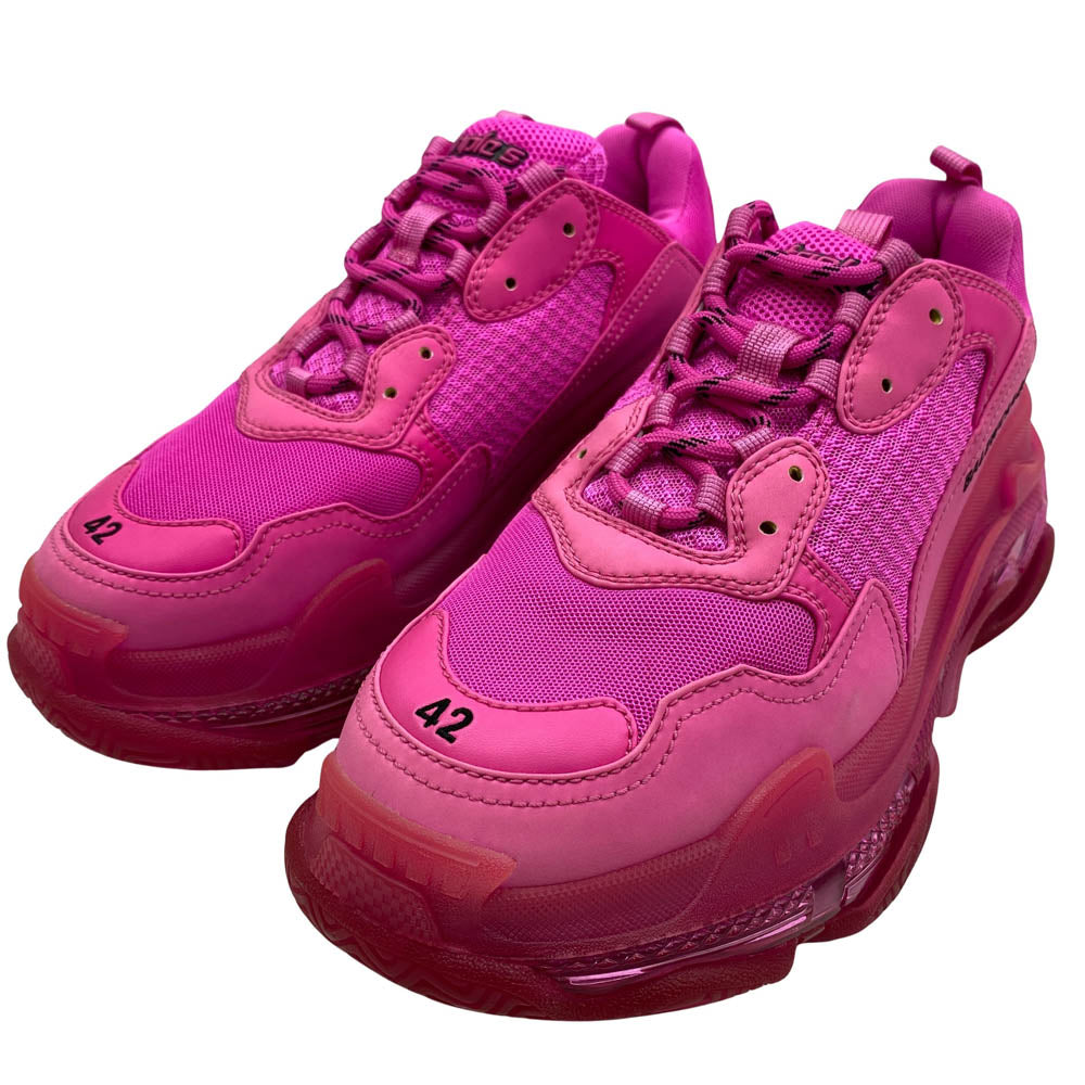 BALENCIAGA バレンシアガ 541624 TRIPLE S トリプルエス クリアソール スニーカー ピンク系 42(27.5cm)【極上美品】【中古】