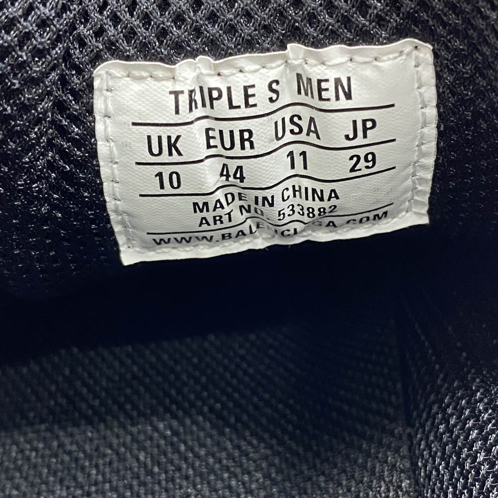 BALENCIAGA バレンシアガ 533882 TRIPLE S トリプルエス スニーカー ブラック系 44(29cm)【極上美品】【中古】