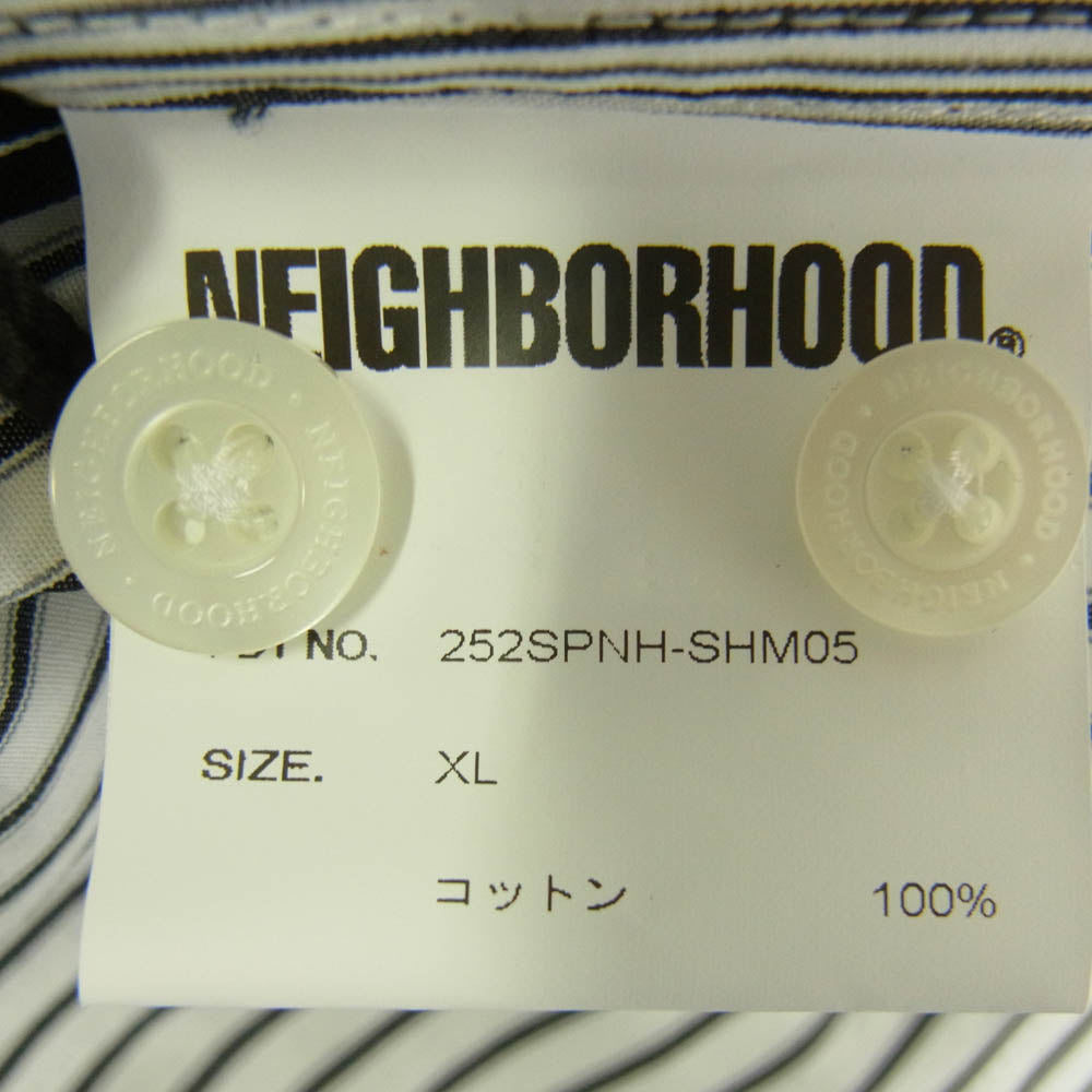 NEIGHBORHOOD ネイバーフッド 25AW 252SPNH-SHM05 MULTI STRIPE SHIRT マルチストライプ シャツ ホワイト系 XL【新古品】【未使用】【中古】
