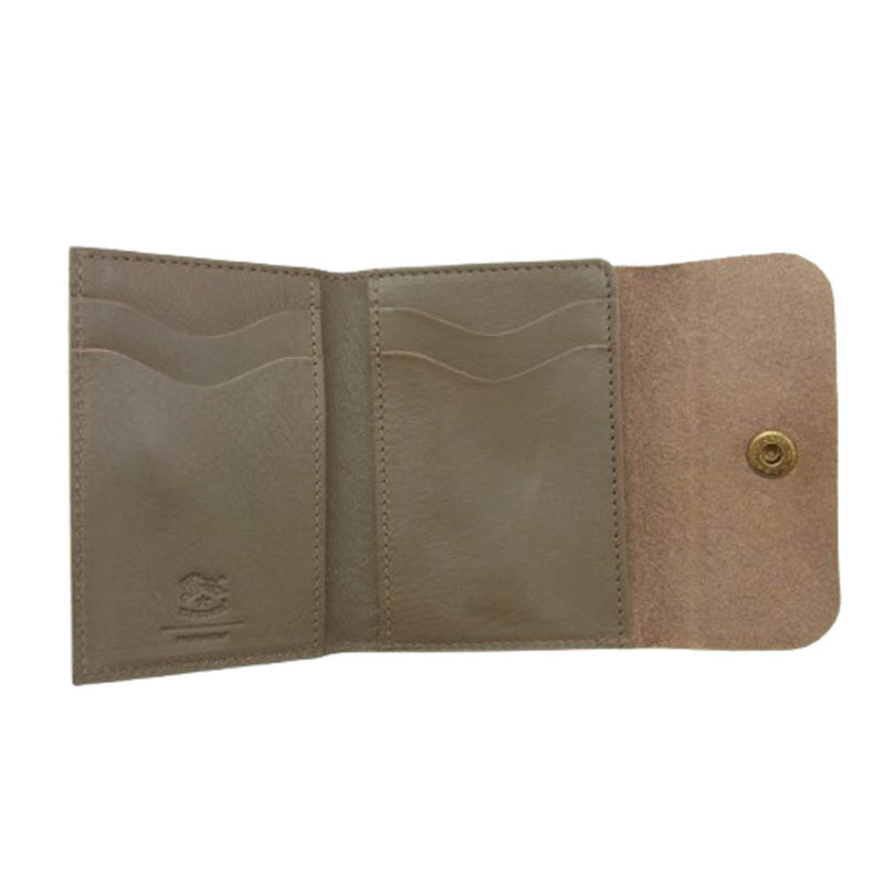 美品！　IL BISONTE イルビゾンテ　牛革　二つ折り財布　シボ革　パープル 30日返品保証】送料無料 イルビゾンテ IL BISONTE 財布 二つ折り