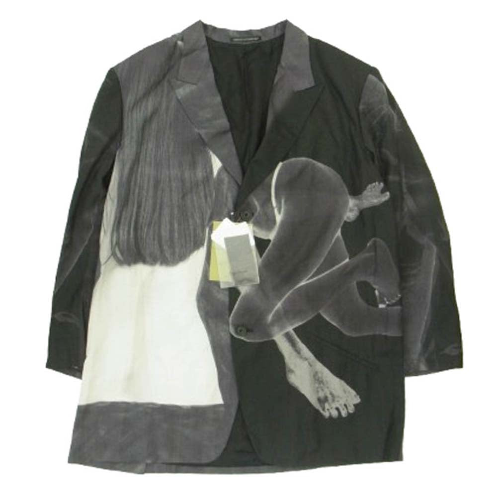 Yohji Yamamoto POUR HOMME ヨウジヤマモトプールオム 23SS HZ-J40-826 Nude 5 Design 3BS Jacket シルク100％ ピークドラペル 3B テーラードジャケット グレー系 3【極上美品】【中古】