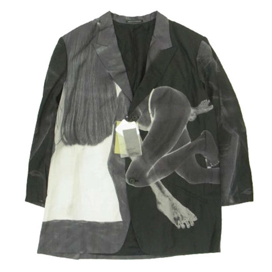 Yohji Yamamoto POUR HOMME ヨウジヤマモトプールオム 23SS HZ-J40-826 Nude 5 Design 3BS Jacket シルク100％ ピークドラペル 3B テーラードジャケット グレー系 3【極上美品】【中古】