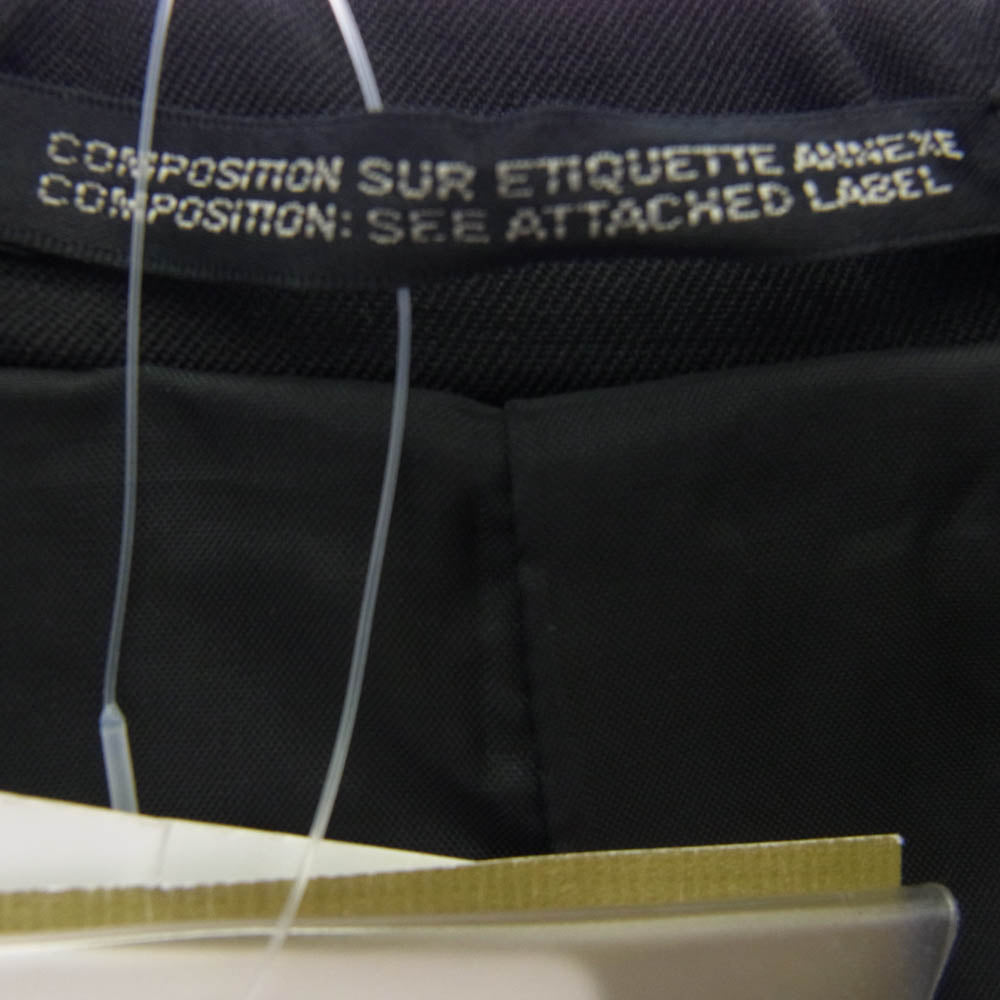 Yohji Yamamoto POUR HOMME ヨウジヤマモトプールオム 23SS HZ-J12-100 心しずかに… シワギャバ 100番ウールギャバジン ダブルレイヤード メッセージプリントロングコート ブラック系 3【極上美品】【中古】