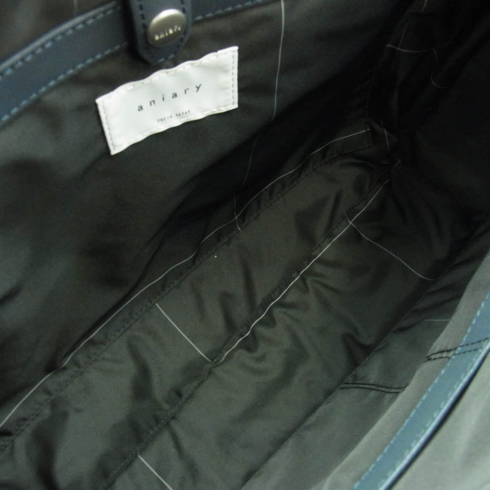 aniary アニアリ 34-02000 G-Film Leather ジーフィルムレザー トートバッグ ビジネスバッグ ネイビー系【新古品】【未使用】【中古】