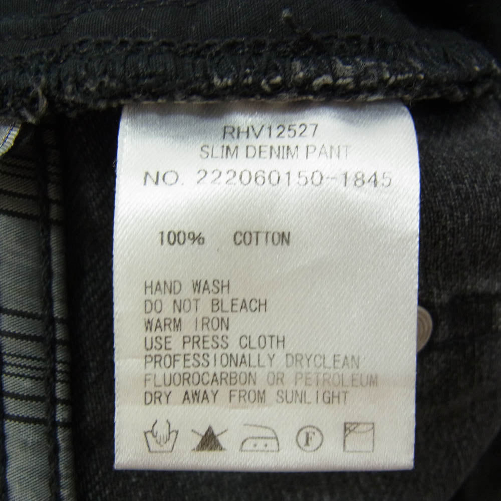 Ron Herman ロンハーマン 222060150-1845 RH VINTAGE LOS ANGELES ポケットダメージ加工 スリムフィット デニムパンツ ジーンズ ブラック系 34【中古】