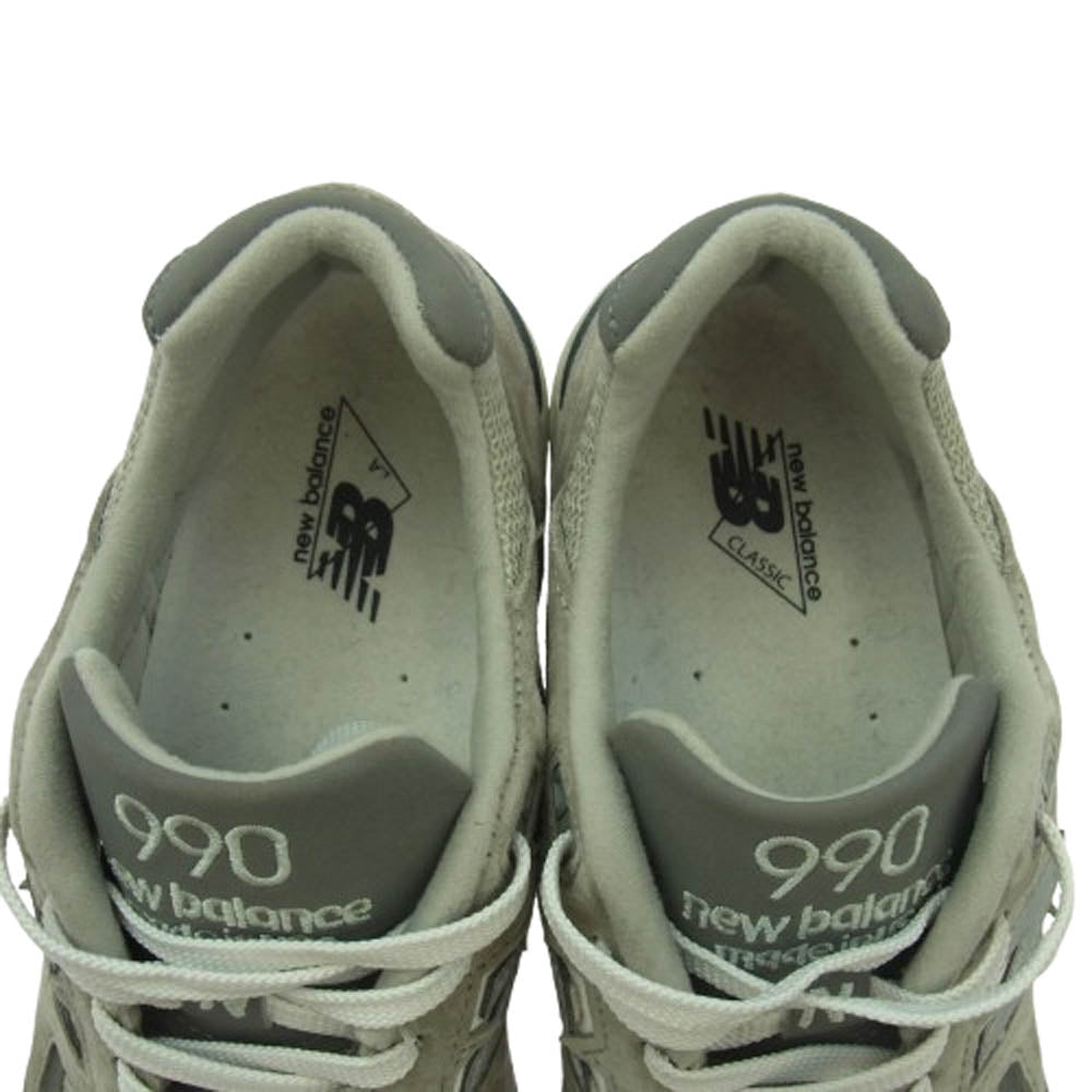 NEW BALANCE ニューバランス M990GY2 USA製 スエード ローカット スニーカー グレー系 26.5cm【中古】
