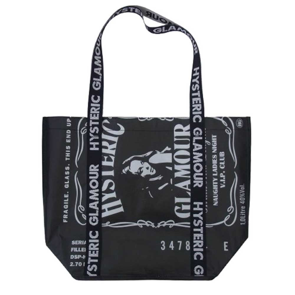 HYSTERIC GLAMOUR ヒステリックグラマー WHISKY ECO BAG エコバッグ ブラック系【中古】