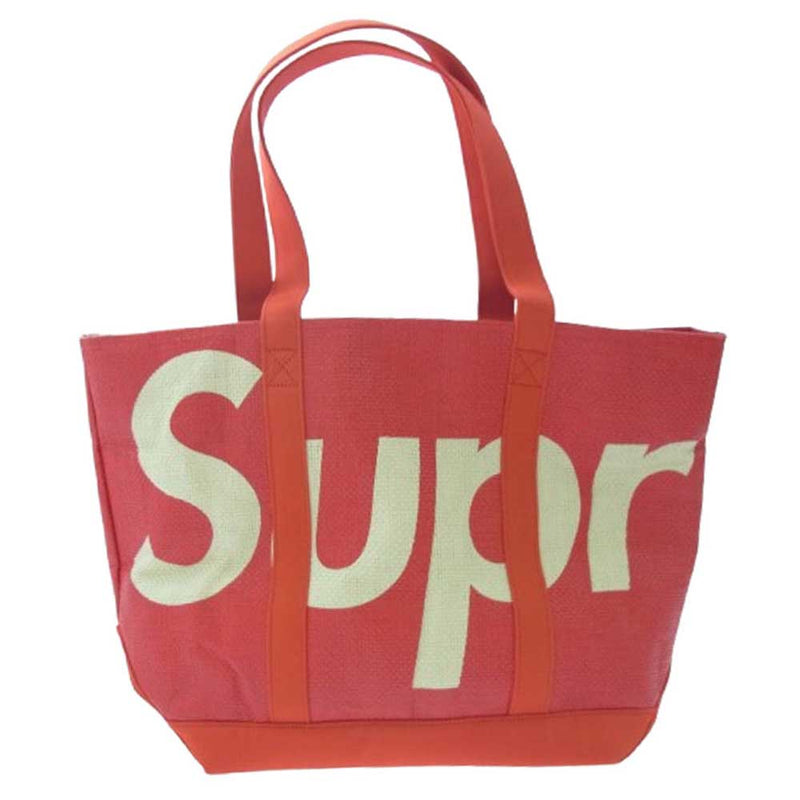 Supreme シュプリーム 20SS Raffia Tote ラフィア トートバッグ レッド系【極上美品】【中古】