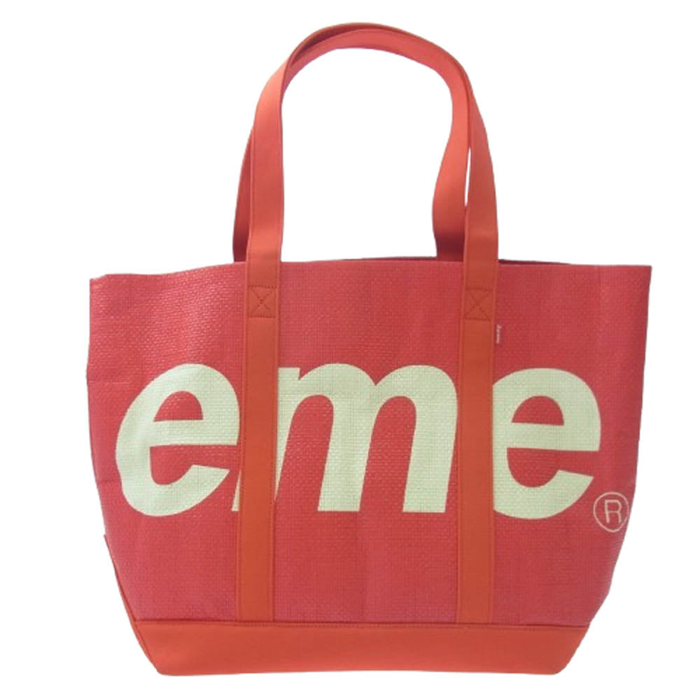 Supreme シュプリーム 20SS Raffia Tote ラフィア トートバッグ レッド系【極上美品】【中古】