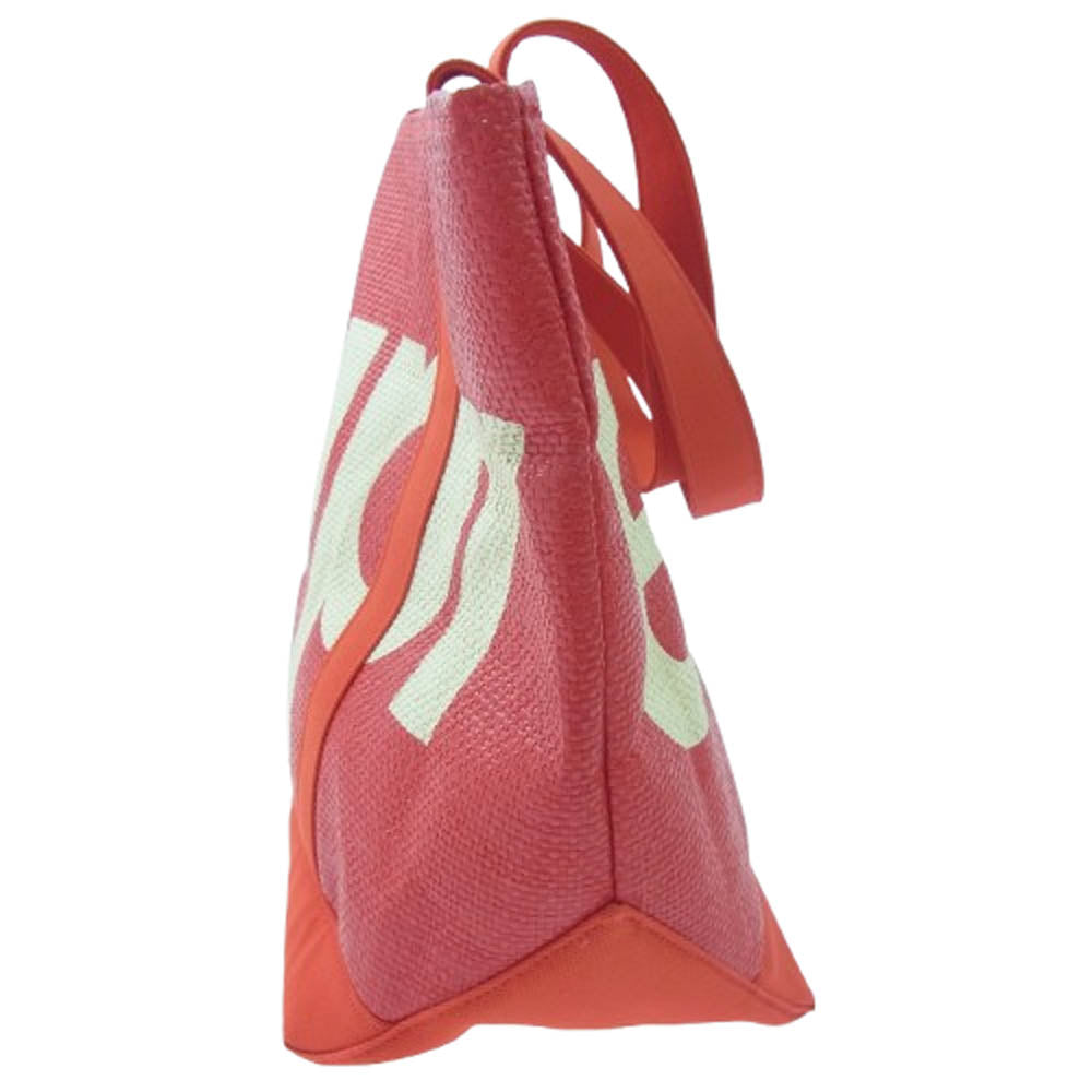 Supreme シュプリーム 20SS Raffia Tote ラフィア トートバッグ レッド系【極上美品】【中古】