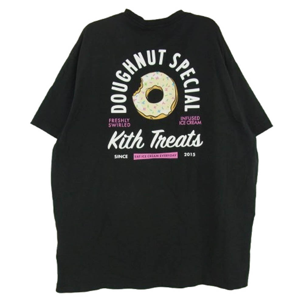 KITH キス Treats Doughnut Special プリント Tシャツ 半袖カットソー ブラック系 L【中古】