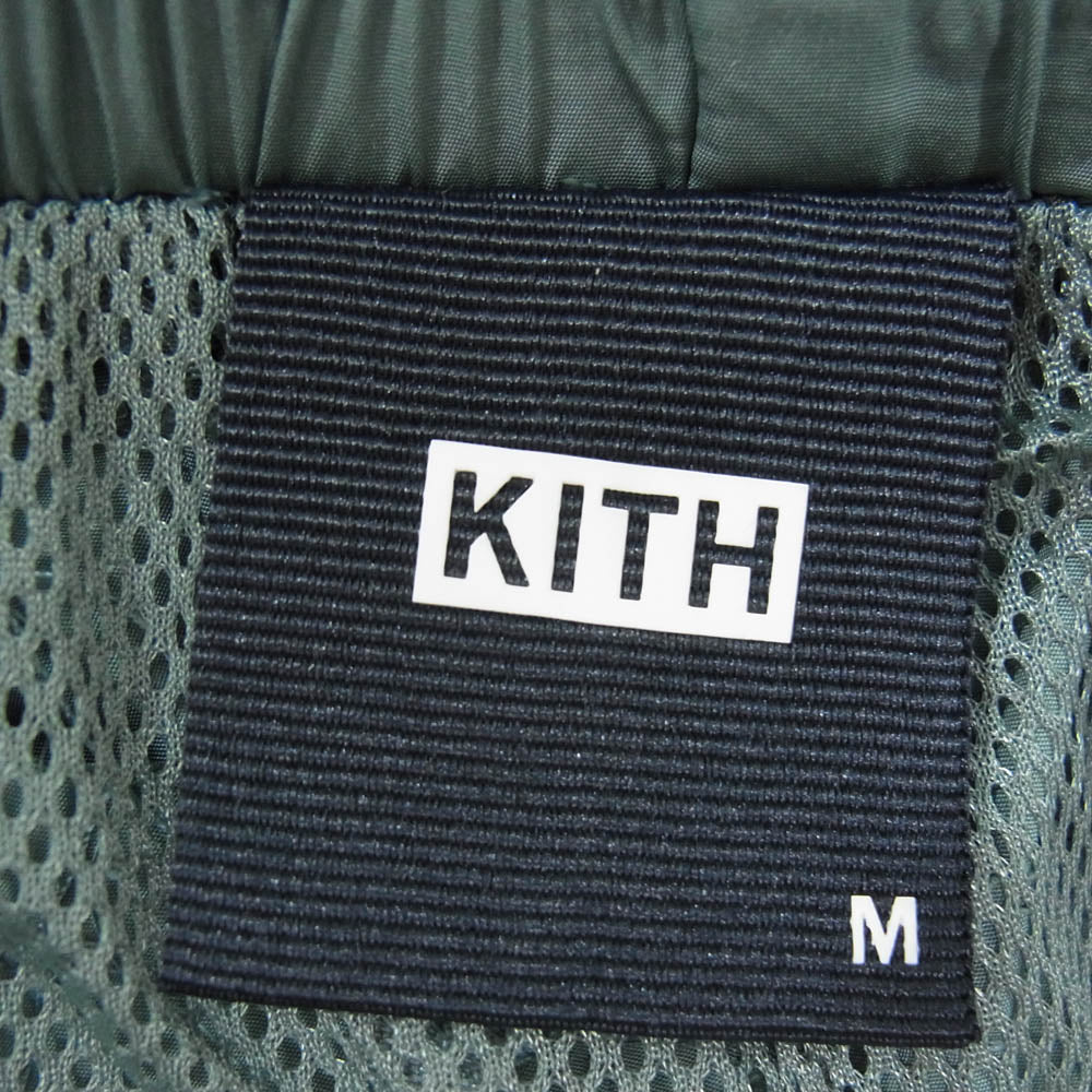 KITH キス ロゴ刺繍 ナイロンショーツ ハーフパンツ グリーン系 M【中古】