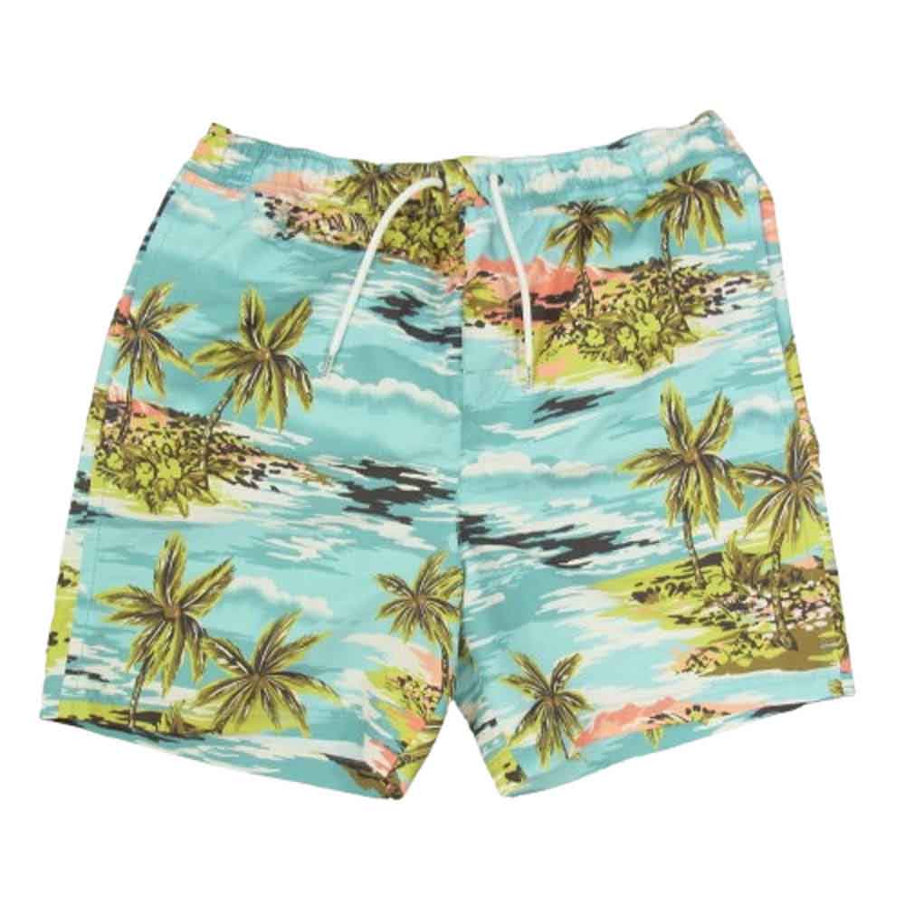 COACH コーチ CK396 ハワイアン プリント スイム トランクス ブルー系 M【中古】