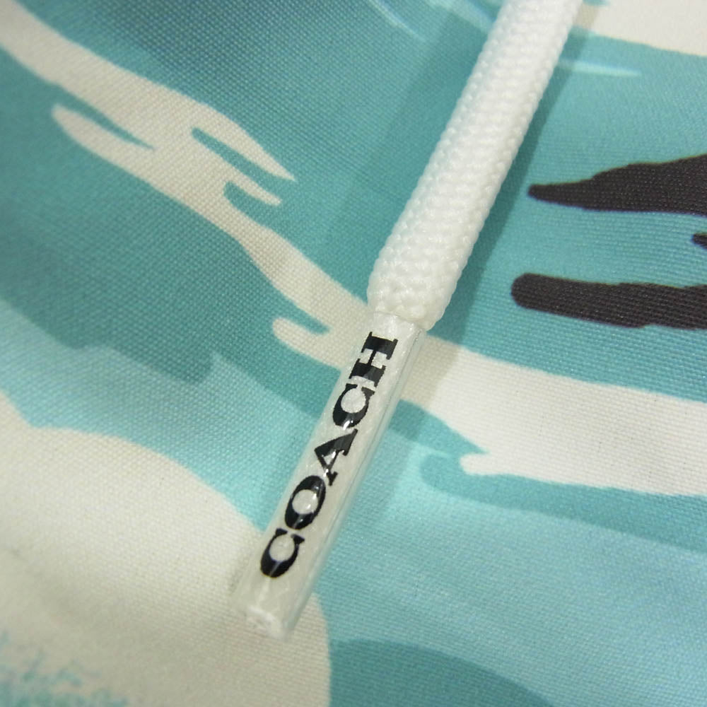 COACH コーチ CK396 ハワイアン プリント スイム トランクス ブルー系 M【中古】