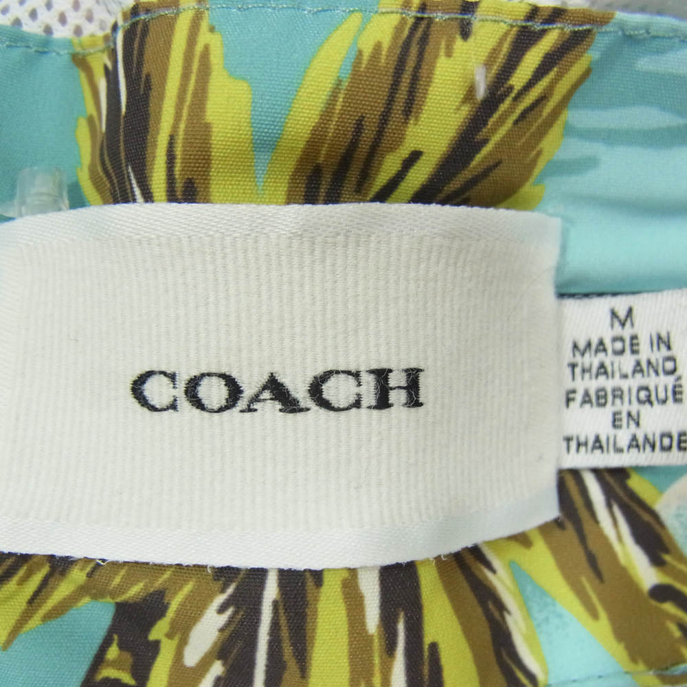 COACH コーチ CK396 ハワイアン プリント スイム トランクス ブルー系 M【中古】