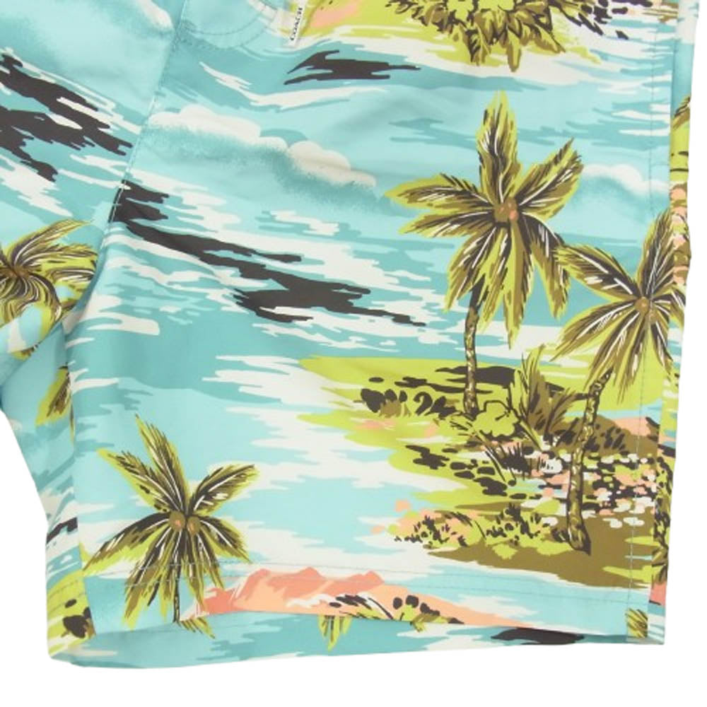 COACH コーチ CK396 ハワイアン プリント スイム トランクス ブルー系 M【中古】