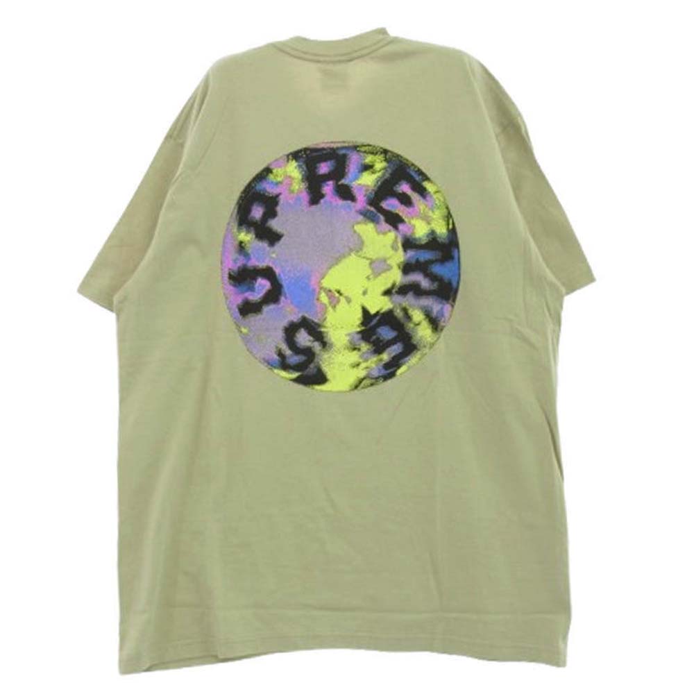 Supreme シュプリーム 20SS Marble Tee マーブルサークルロゴ グラフィック Tシャツ 半袖カットソー ベージュ系 L【極上美品】【中古】