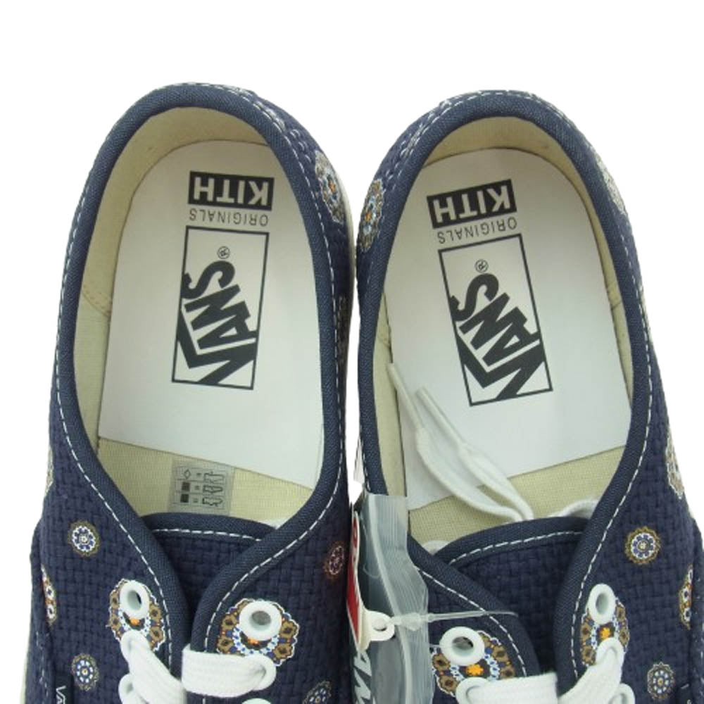 VANS バンズ VN0A4BV90VB × KITH キス OG AUTHENTIC LX Vault Medallion オーセンティック ローカットスニーカー ネイビー系 27.5cm【極上美品】【中古】