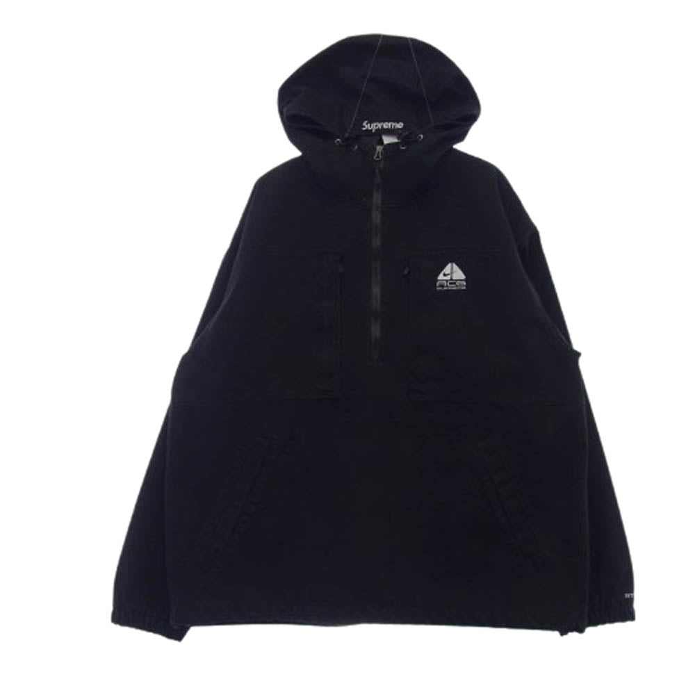 Supreme シュプリーム 22AW × NIKE ACG ナイキ エーシージー Denim Pullover デニムプルオーバージャケット ブラック系 L【中古】