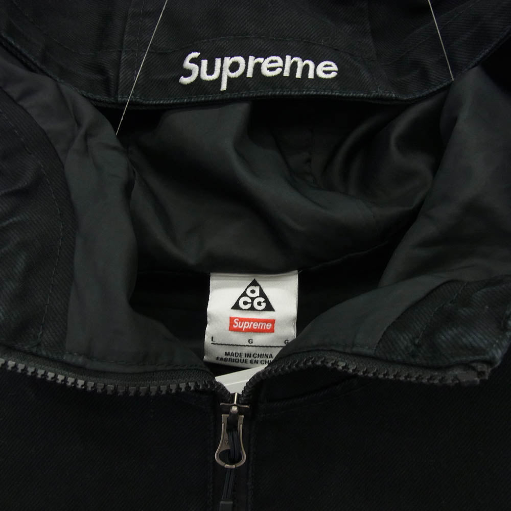 Supreme シュプリーム 22AW × NIKE ACG ナイキ エーシージー Denim Pullover デニムプルオーバージャケット ブラック系 L【中古】