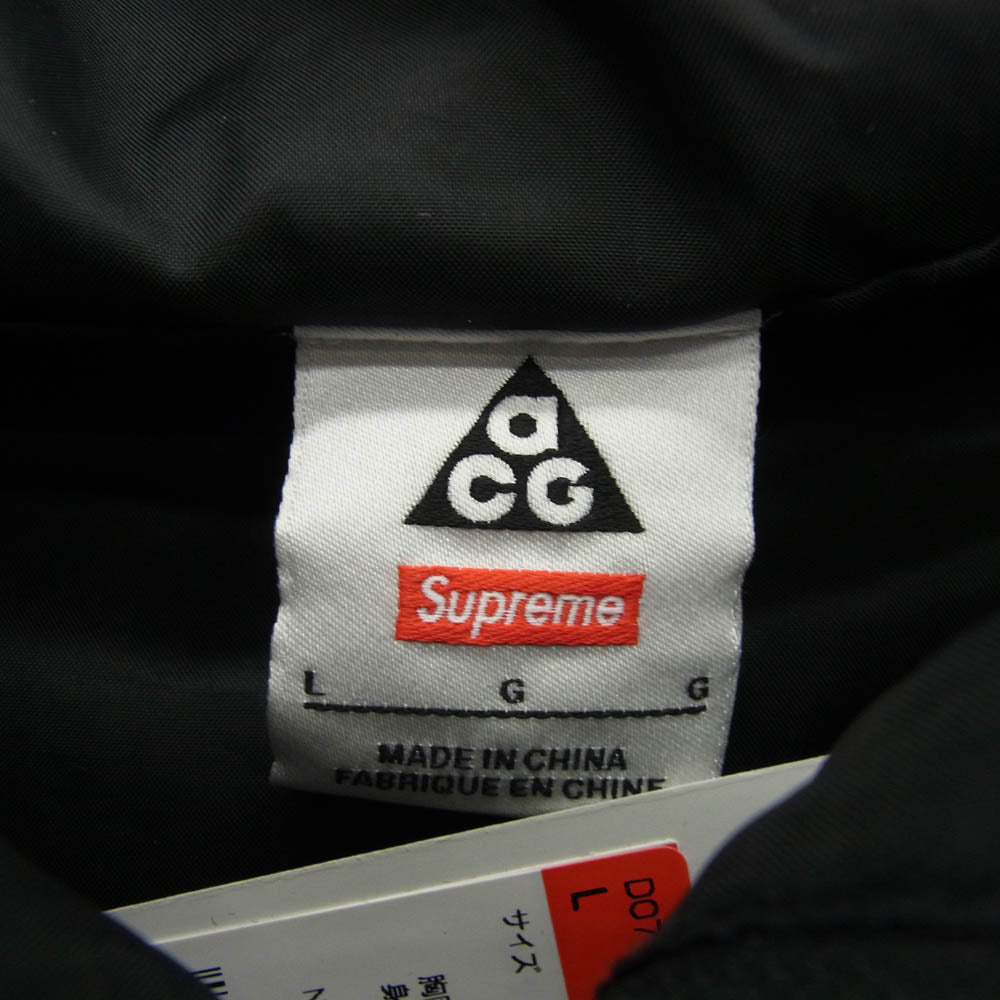 Supreme シュプリーム 22AW × NIKE ACG ナイキ エーシージー Denim Pullover デニムプルオーバージャケット ブラック系 L【中古】