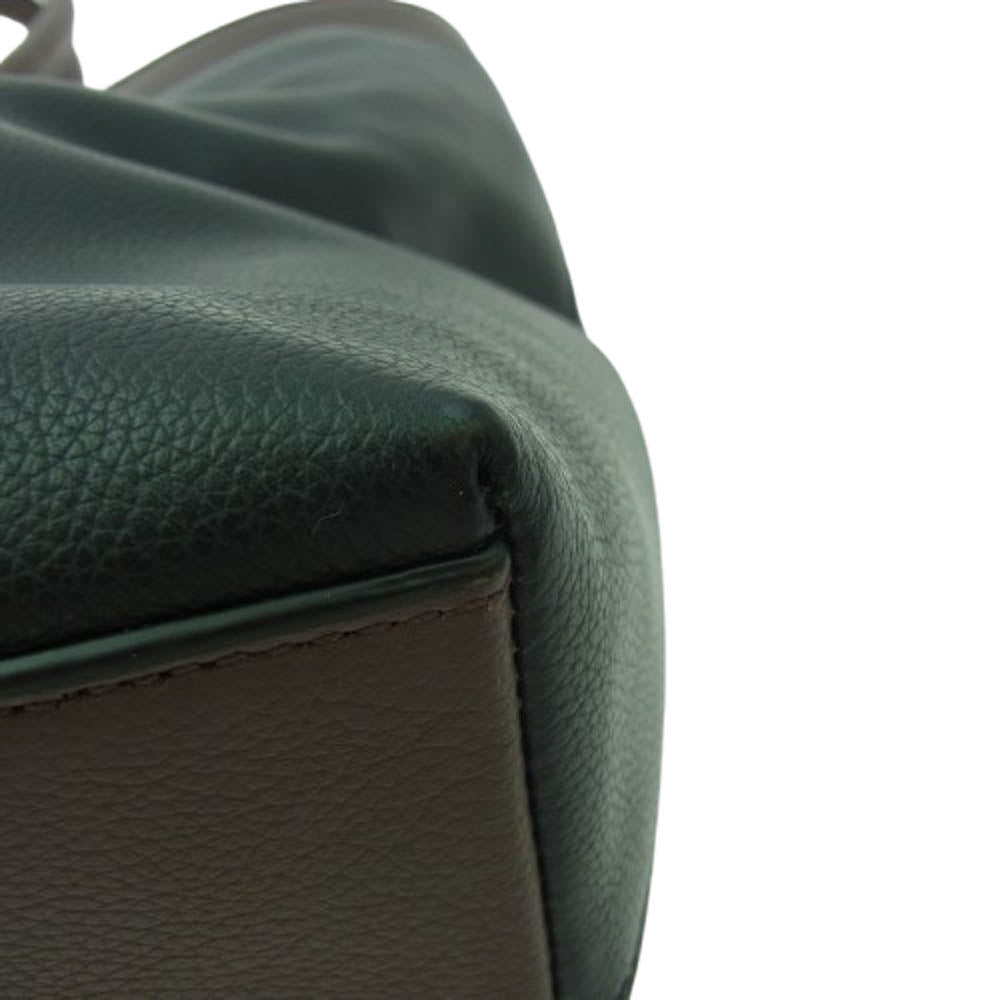 COACH コーチ F54758 オールレザー バイカラー 2WAY ビジネス トートバッグ ブラック系【美品】【中古】