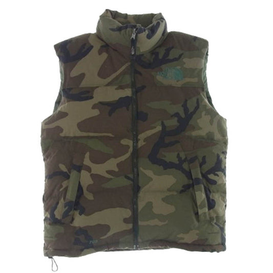 THE NORTH FACE ノースフェイス ND00490 NUPTSE VEST カモフラ柄 ヌプシ ダウンベスト モスグリーン系 マルチカラー系 M【中古】