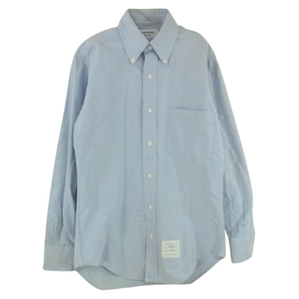THOM BROWNE トムブラウン MWL001AW5258 ボタンダウン 長袖 シャツ ブルー系 0 【中古】