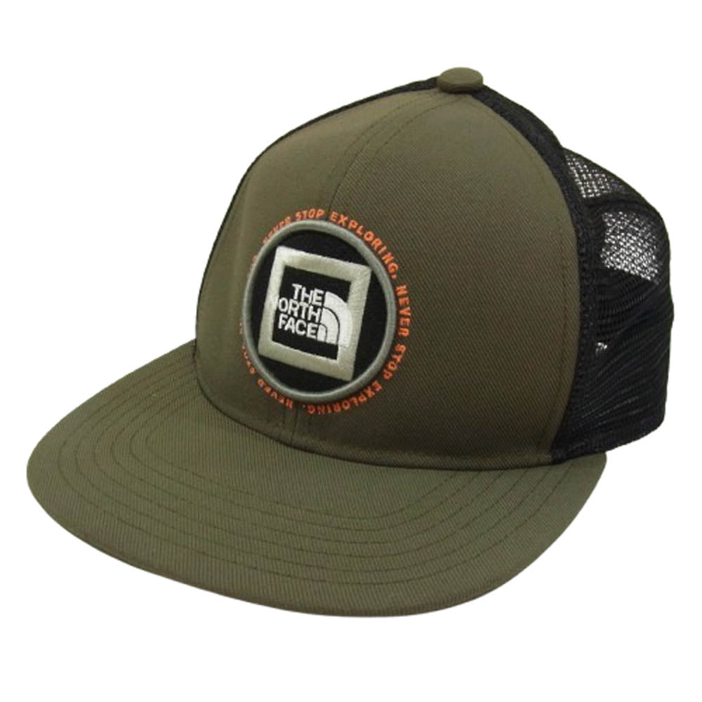 THE NORTH FACE ノースフェイス NN02333 Message Mesh Cap メッセージ メッシュ キャップ カーキ系 FREE【中古】