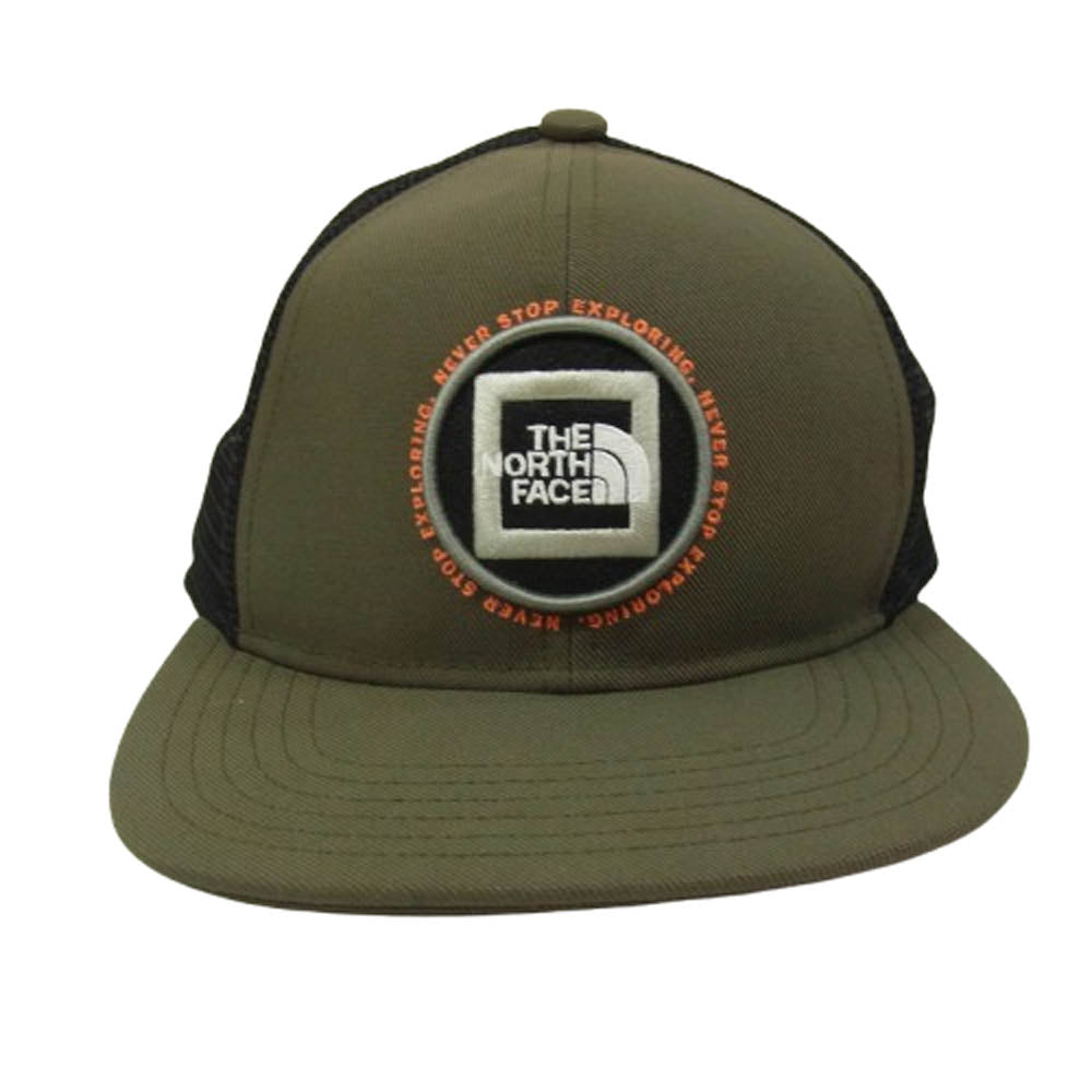 THE NORTH FACE ノースフェイス NN02333 Message Mesh Cap メッセージ メッシュ キャップ カーキ系 FREE【中古】