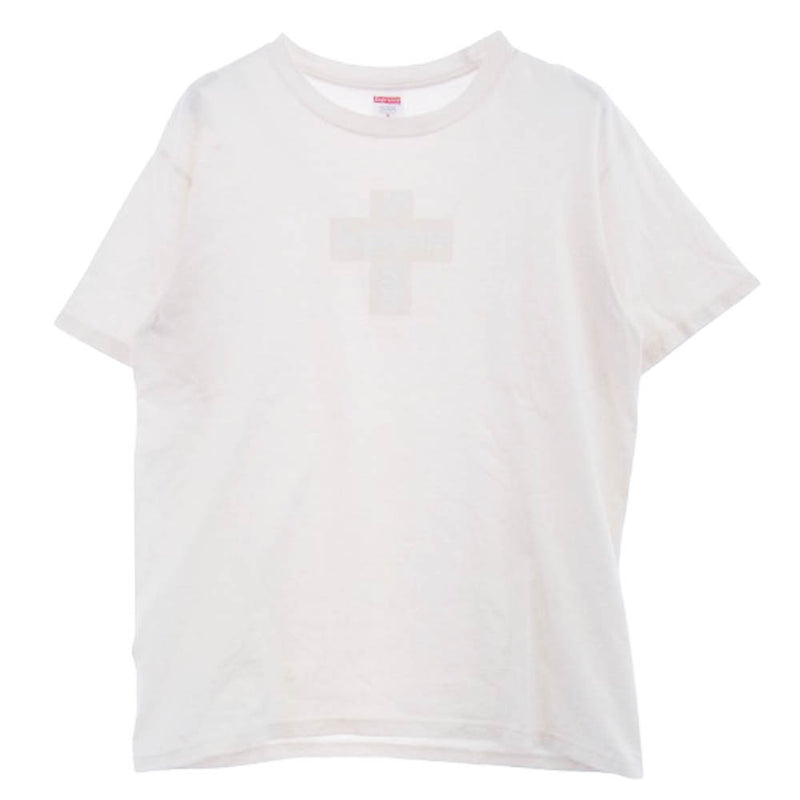 Supreme シュプリーム 20AW Cross Box Logo Tee クロス ボックス ロゴ 半袖 Tシャツ オフホワイト系 M【中古】