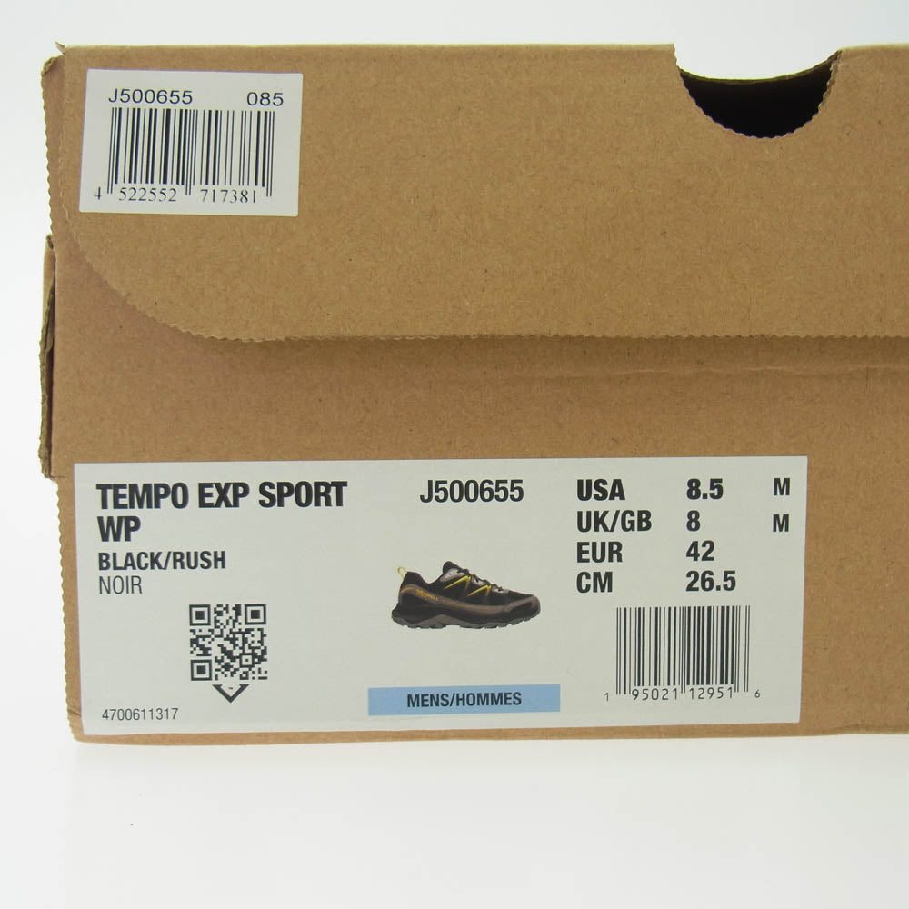 MERRELL メレル J500655 TEMPO EXP SPORT WP アウトドア シューズ ブラック系 26.5cm【新古品】【未使用】【中古】