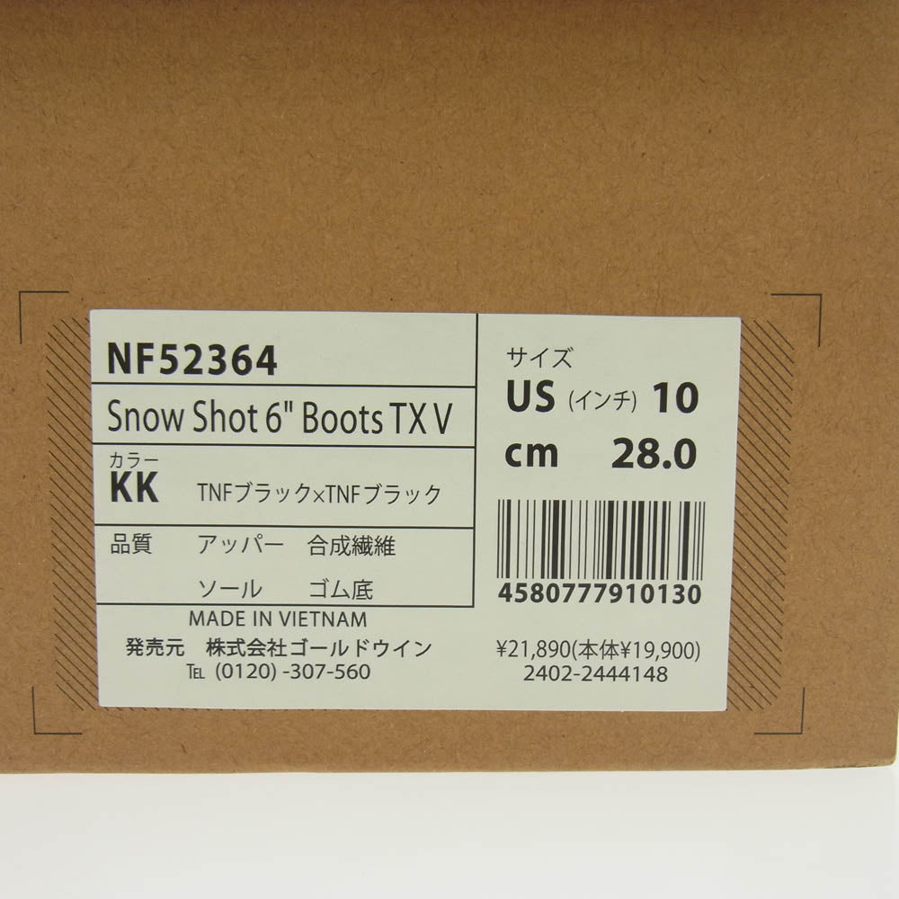 THE NORTH FACE ノースフェイス NF52364 Snow Shot 6 Boots スノー ショット 6 インチ ブーツ ブラック系 28cm【新古品】【未使用】【中古】