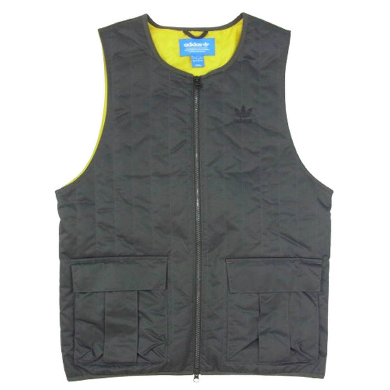 adidas アディダス CE7112 Shadow Tones Quilted Vest 中綿 ベスト チャコール系 M【中古】