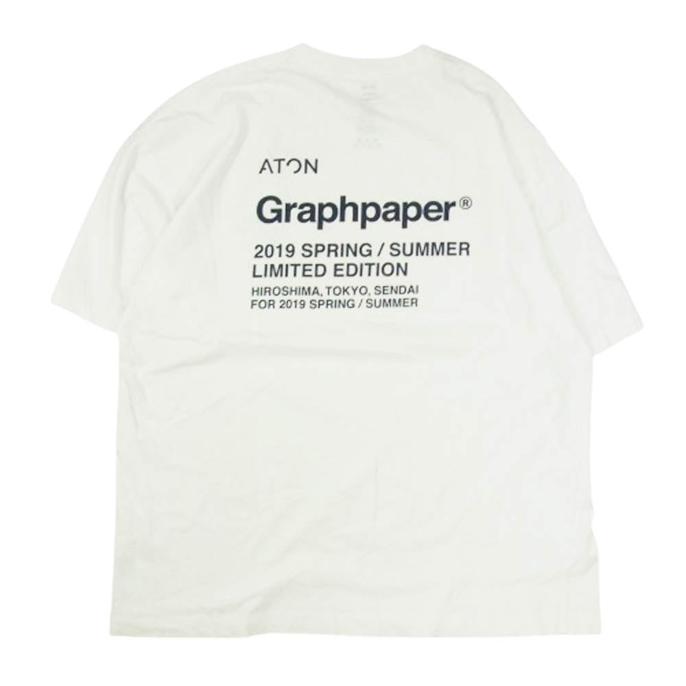 ATON エイトン × Graphpaper グラフペーパー 半袖 Tシャツ カットソー ホワイト系 06【中古】