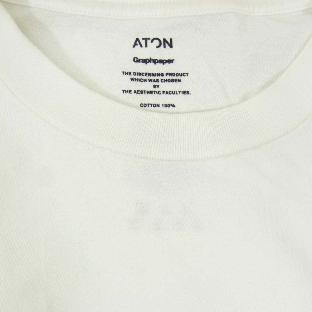 ATON エイトン × Graphpaper グラフペーパー 半袖 Tシャツ カットソー ホワイト系 06【中古】
