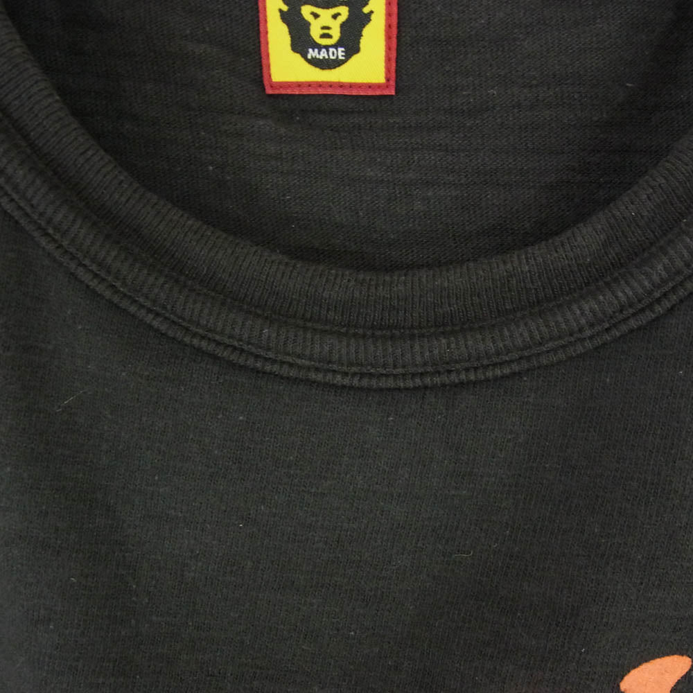 HUMAN MADE ヒューマンメイド FLYING DUCK T-SHIRT フライングダック プリント 半袖 Tシャツ ブラック系 2XL【中古】