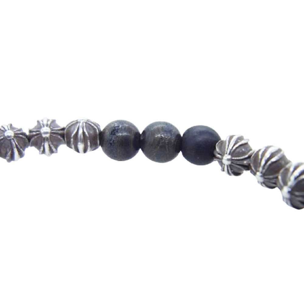 CHROME HEARTS クロムハーツ（原本無） BEAD ビーズ ブレスレット シルバーパーツ19個 ブラック系 シルバー系【中古】
