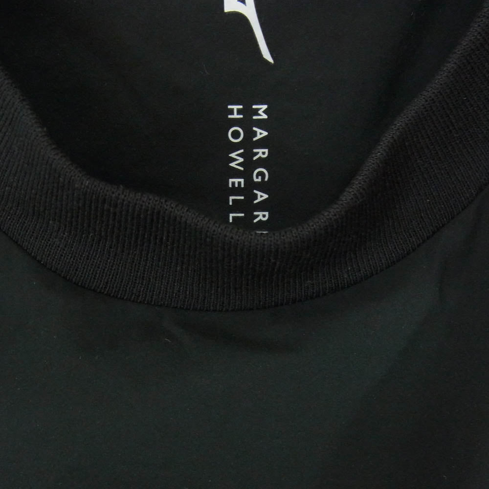 MARGARET HOWELL マーガレットハウエル 579-4154001 STRETCH POLYESTER POPLIN ストレッチ ポリエステル ポプリン トップス Tシャツ ブラック系 L【美品】【中古】